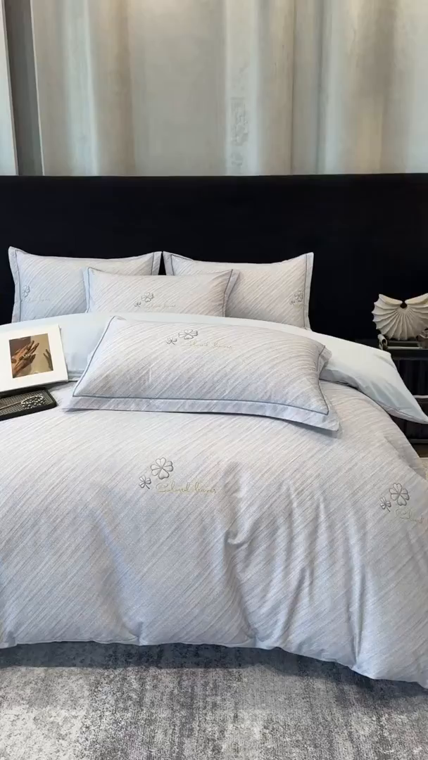 91家纺网 家纺一手货源 找家纺 喜四方 2026新款100%全棉60支长绒棉数码印花四件套（控价不低于180） 乐维空间-兰