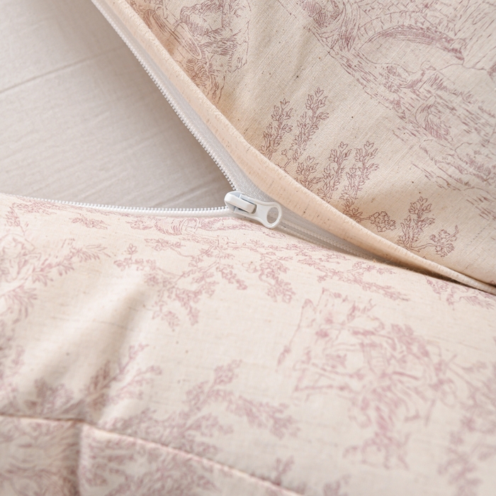 91家纺网 家纺一手货源 找家纺 仁宇枕业 2026新款新品棉麻古朴组合系列荞麦枕头枕芯 棉麻款组合系列荞麦枕-青花瓷红