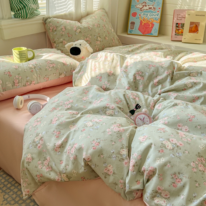 91家纺网 家纺一手货源 找家纺 （总）漫仙阁家纺 2026新款纯棉学生宿舍A版100%新疆棉B版古法水洗三件套全棉四件套