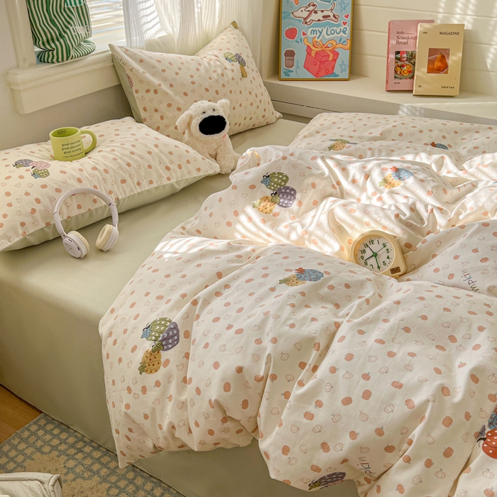 91家纺网 家纺一手货源 找家纺 （总）漫仙阁家纺 2026新款纯棉学生宿舍A版100%新疆棉B版古法水洗三件套全棉四件套