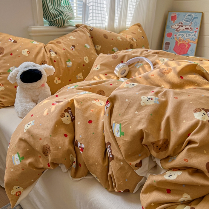 91家纺网 家纺一手货源 找家纺 （总）漫仙阁家纺 2026新款纯棉学生宿舍A版100%新疆棉B版古法水洗三件套全棉四件套