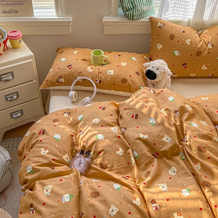 91家纺网 家纺一手货源 找家纺 （总）漫仙阁家纺 2026新款纯棉学生宿舍A版100%新疆棉B版古法水洗三件套全棉四件套