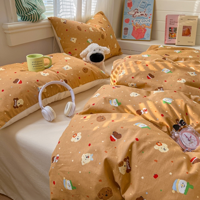 91家纺网 家纺一手货源 找家纺 （总）漫仙阁家纺 2026新款纯棉学生宿舍A版100%新疆棉B版古法水洗三件套全棉四件套