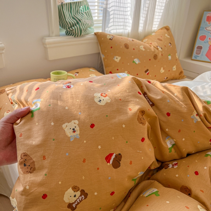 91家纺网 家纺一手货源 找家纺 （总）漫仙阁家纺 2026新款纯棉学生宿舍A版100%新疆棉B版古法水洗三件套全棉四件套