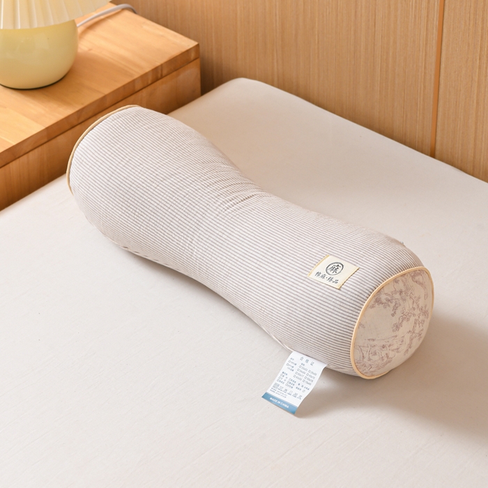 91家纺网 家纺一手货源 找家纺 仁宇枕业 2026新款新品棉麻款条纹头枕颈枕系列荞麦枕头枕芯 棉麻款条纹头枕颈枕系列荞麦枕-咖色条