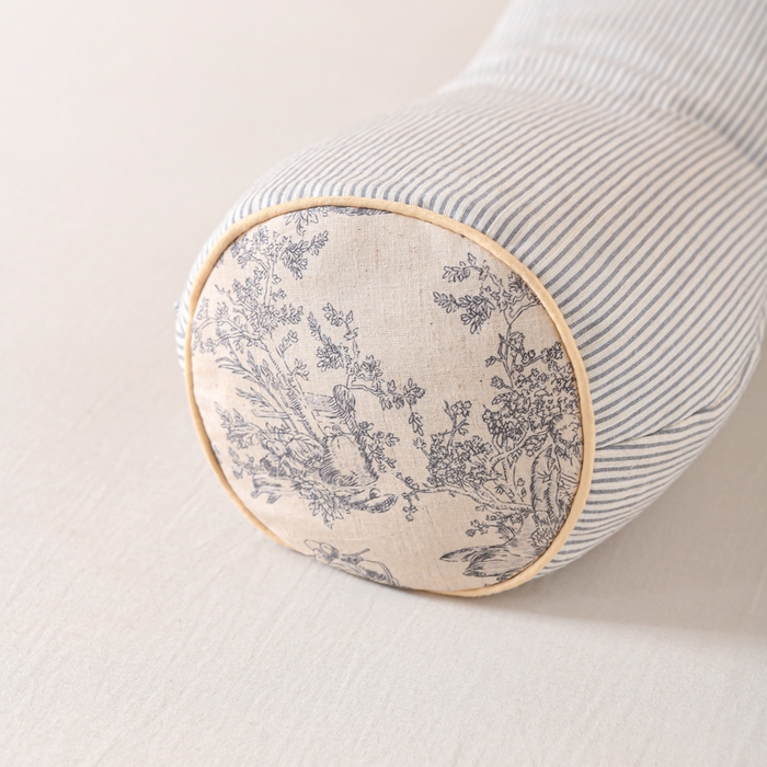 91家纺网 家纺一手货源 找家纺 仁宇枕业 2026新款新品棉麻款条纹头枕颈枕系列荞麦枕头枕芯 棉麻款条纹头枕颈枕系列荞麦枕-灰色条