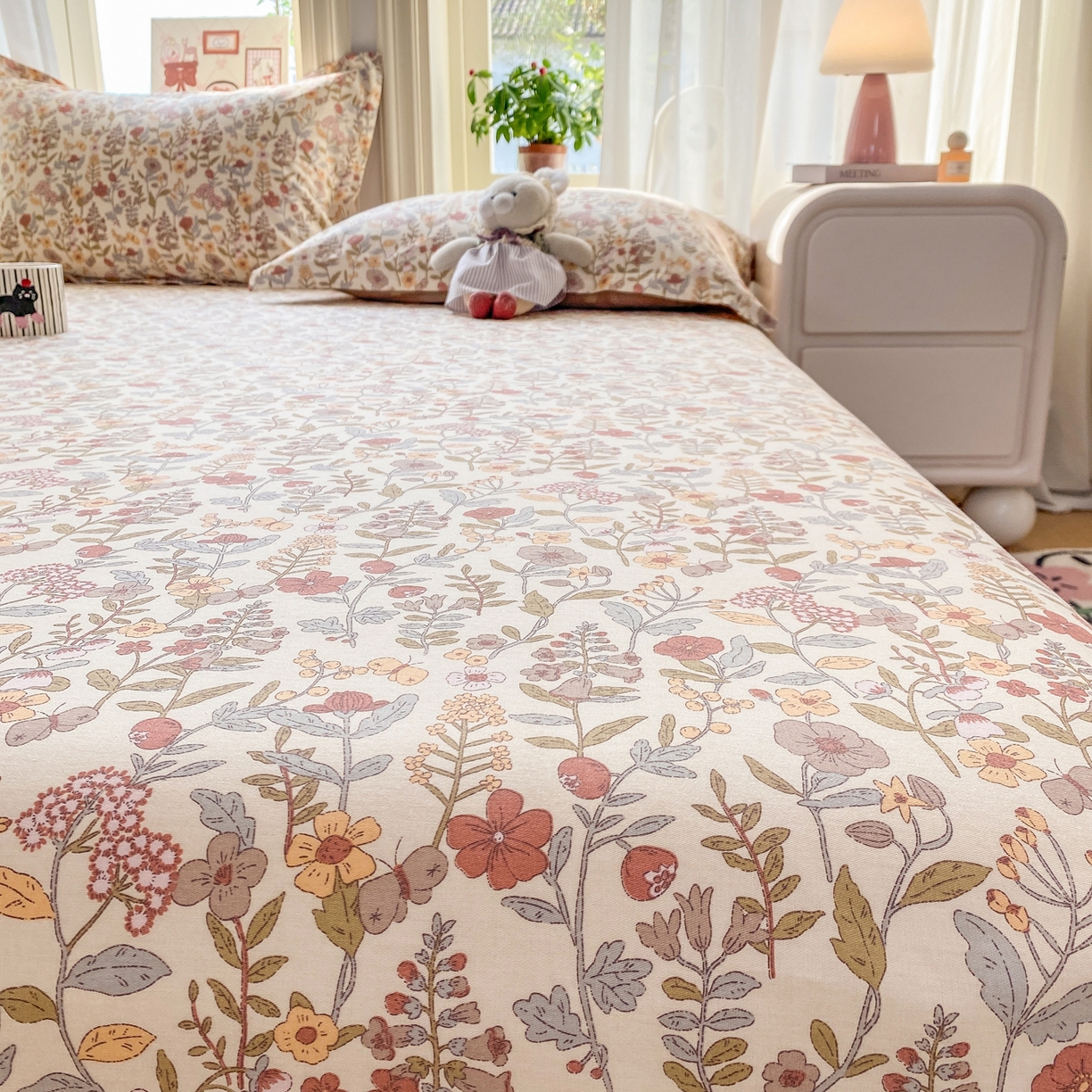 91家纺网 家纺一手货源 找家纺 花梦欣 2026新款全棉印花单品系列2花卉款-单床单 京都花园