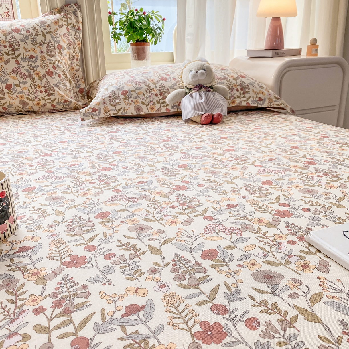 91家纺网 家纺一手货源 找家纺 花梦欣 2026新款全棉印花单品系列2花卉款-单床单 京都花园