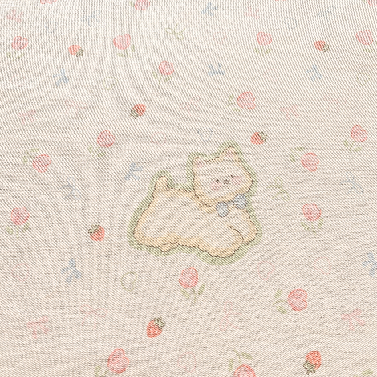 91家纺网 家纺一手货源 找家纺 花梦欣 2026新款全棉印花单品系列2花卉款-单床单 玫瑰小狗