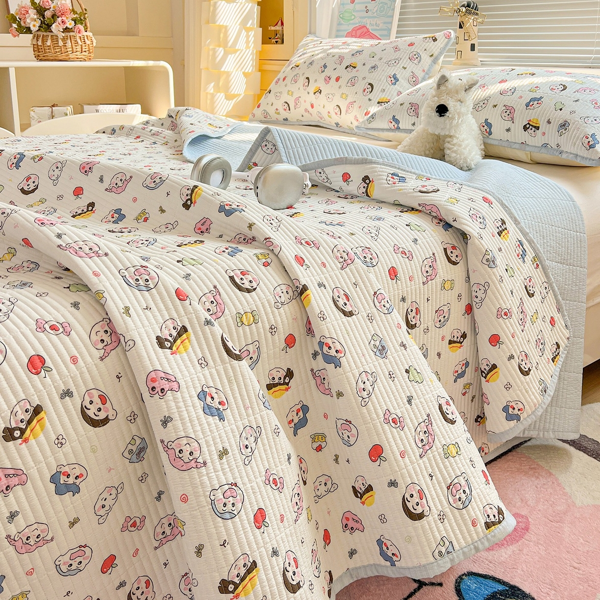 91家纺网 家纺一手货源 找家纺 （总）优选 2026新款木棉印花床盖三件套