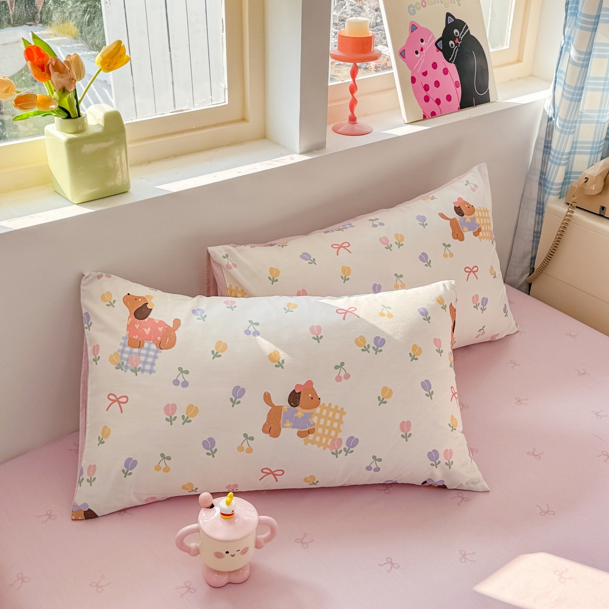 91家纺网 家纺一手货源 找家纺 （总）缦彩 2026新款全棉13372卡通枕套一对纯棉枕芯套