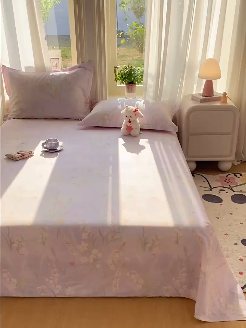 91家纺网 家纺一手货源 找家纺 花梦欣 2026新款全棉印花单品系列2花卉款-单床单 普罗旺斯