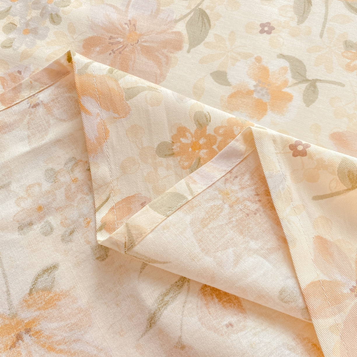 91家纺网 家纺一手货源 找家纺 花梦欣 2026新款全棉印花单品系列2花卉款-单床单 苏糖咖