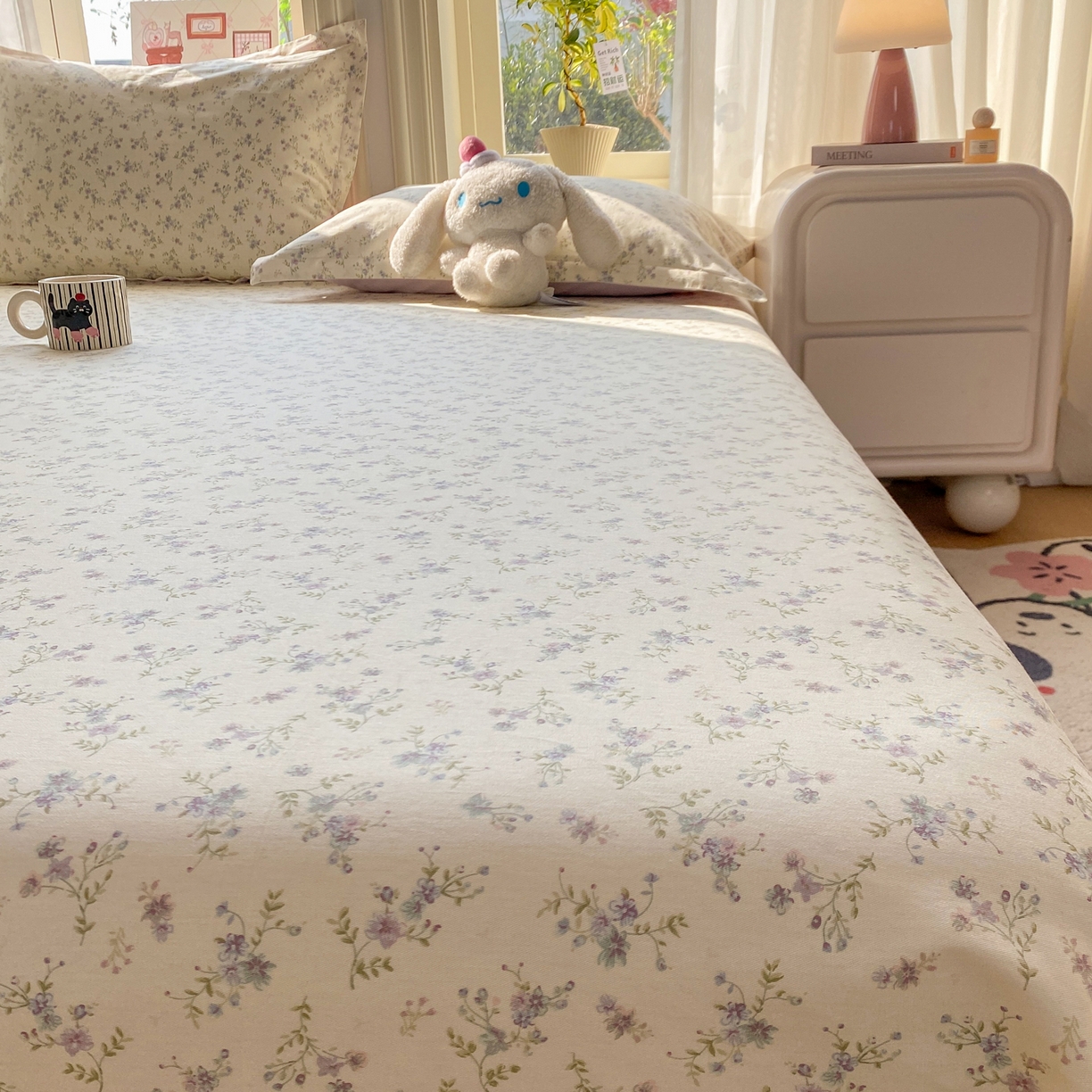 91家纺网 家纺一手货源 找家纺 花梦欣 2026新款全棉印花单品系列2花卉款-单床单 星辰蔷薇