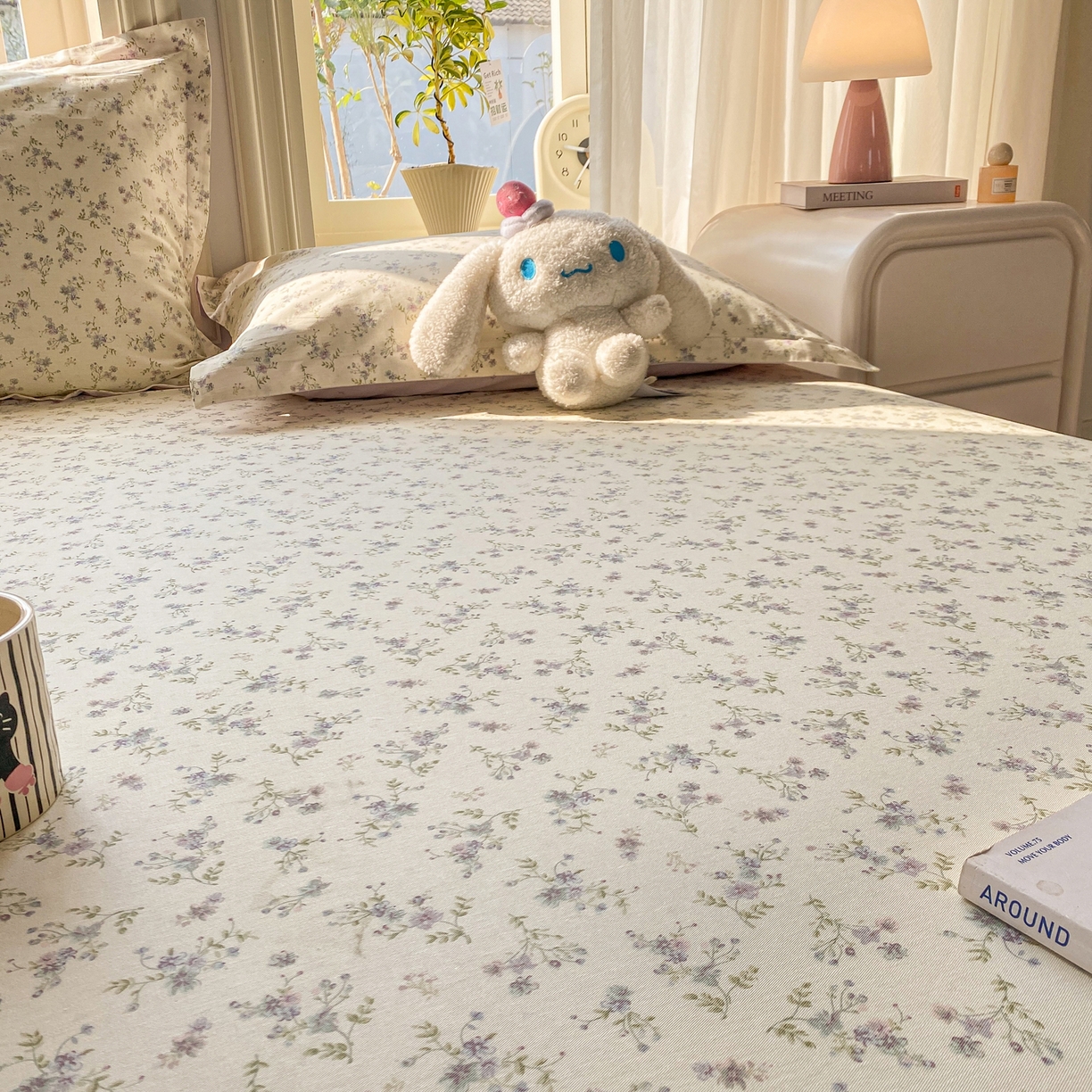 91家纺网 家纺一手货源 找家纺 花梦欣 2026新款全棉印花单品系列2花卉款-单床单 星辰蔷薇