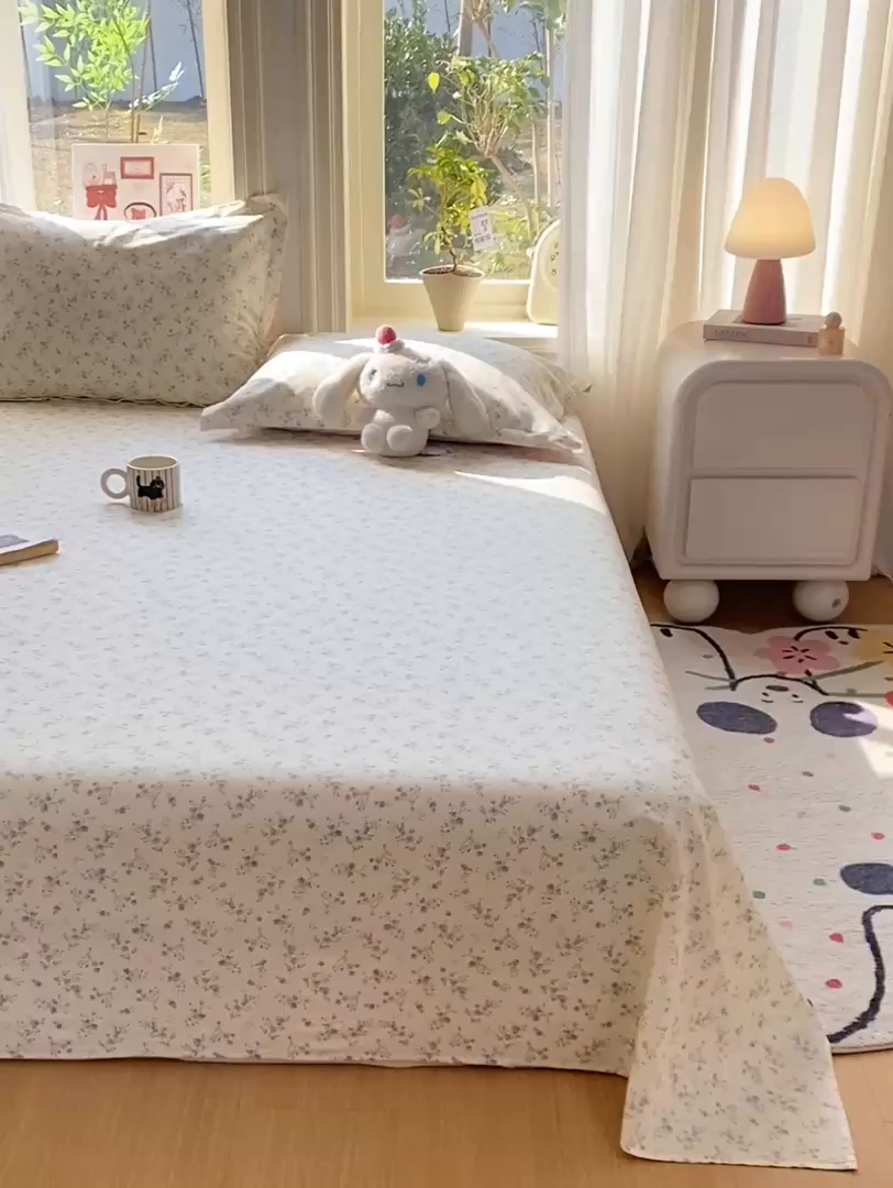 91家纺网 家纺一手货源 找家纺 花梦欣 2026新款全棉印花单品系列2花卉款-单床单 星辰蔷薇