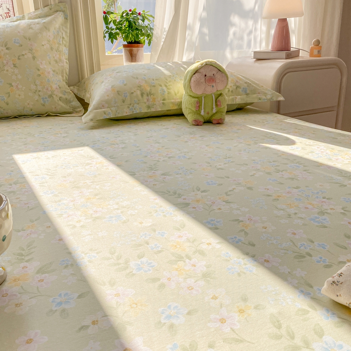 91家纺网 家纺一手货源 找家纺 花梦欣 2026新款全棉印花单品系列2花卉款-单床单 徐徐花开