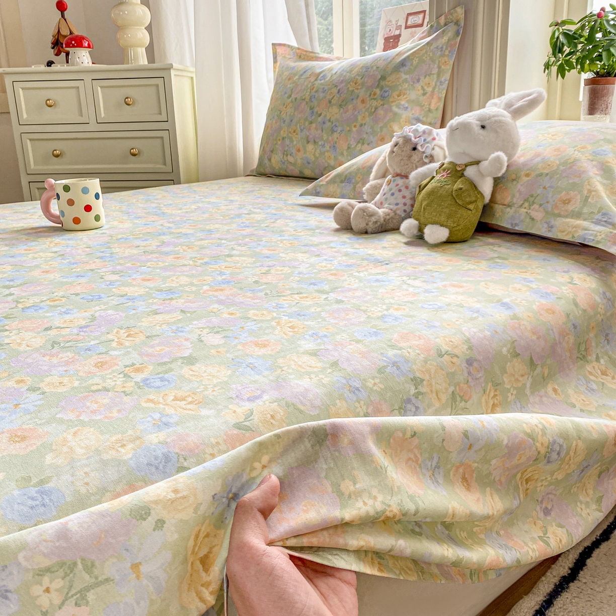 花梦欣 2026新款全棉印花单品系列2花卉款-单床单 栀子花语