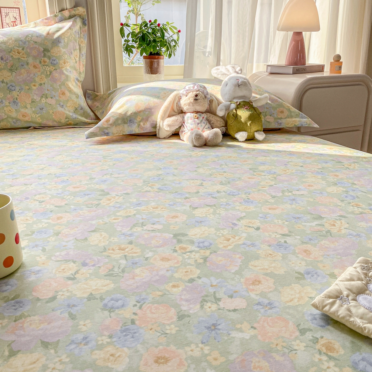 91家纺网 家纺一手货源 找家纺 花梦欣 2026新款全棉印花单品系列2花卉款-单床单 栀子花语