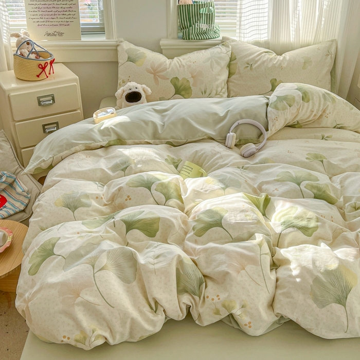 91家纺网 家纺一手货源 找家纺 漫仙阁家纺 2026新款纯棉学生宿舍A版100%新疆棉B版古法水洗三件套全棉四件套告白