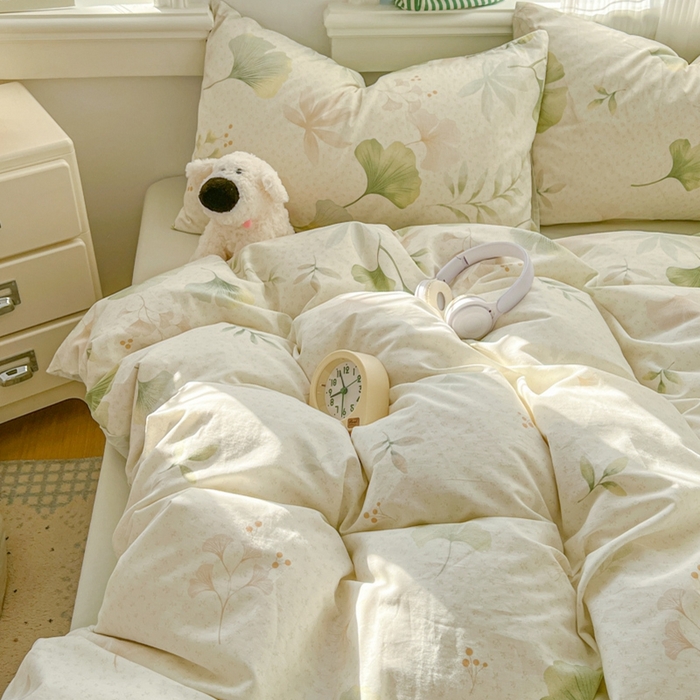 91家纺网 家纺一手货源 找家纺 漫仙阁家纺 2026新款纯棉学生宿舍A版100%新疆棉B版古法水洗三件套全棉四件套告白