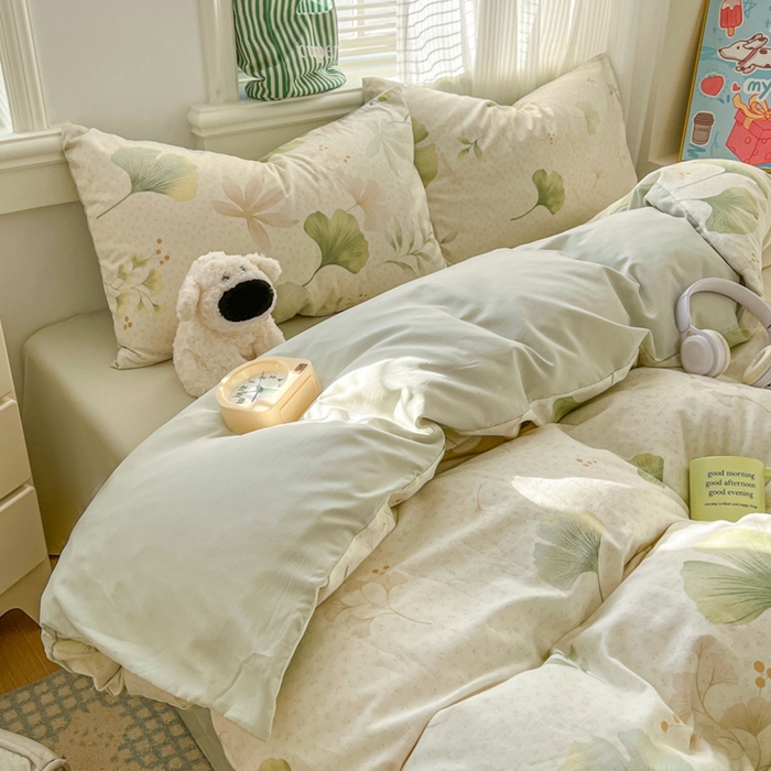 91家纺网 家纺一手货源 找家纺 漫仙阁家纺 2026新款纯棉学生宿舍A版100%新疆棉B版古法水洗三件套全棉四件套告白