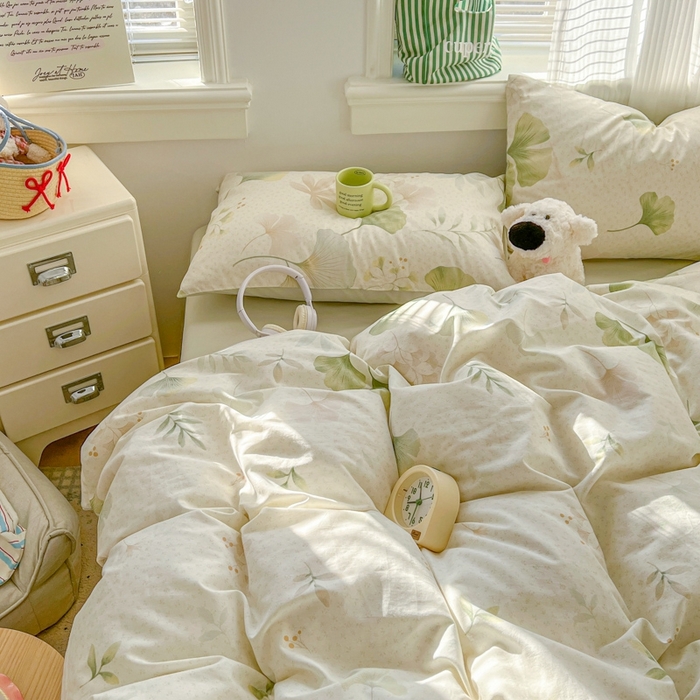 91家纺网 家纺一手货源 找家纺 漫仙阁家纺 2026新款纯棉学生宿舍A版100%新疆棉B版古法水洗三件套全棉四件套告白