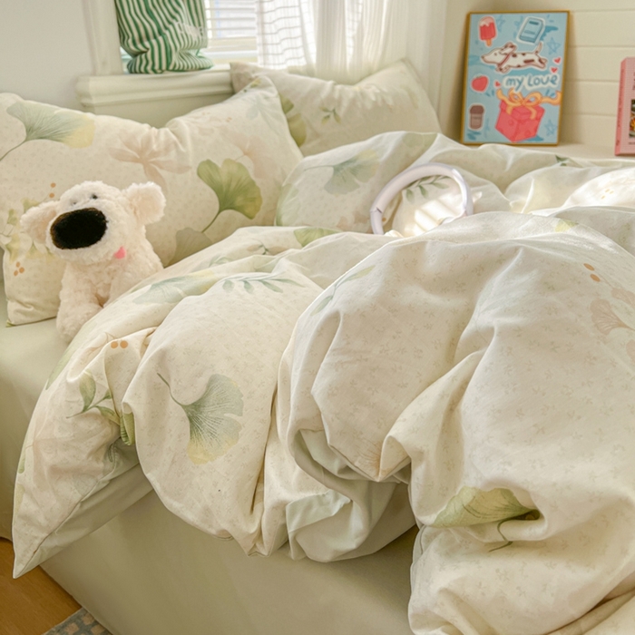 91家纺网 家纺一手货源 找家纺 漫仙阁家纺 2026新款纯棉学生宿舍A版100%新疆棉B版古法水洗三件套全棉四件套告白