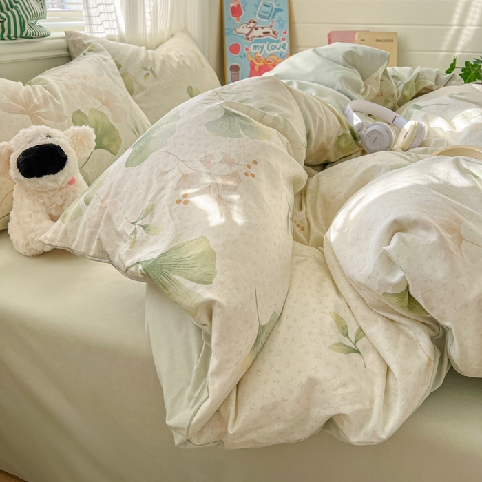 91家纺网 家纺一手货源 找家纺 漫仙阁家纺 2026新款纯棉学生宿舍A版100%新疆棉B版古法水洗三件套全棉四件套告白