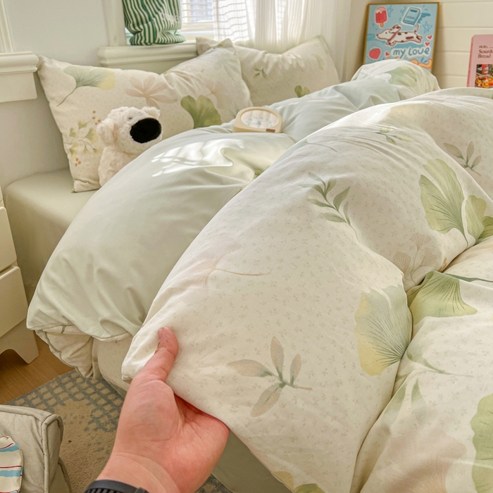 91家纺网 家纺一手货源 找家纺 漫仙阁家纺 2026新款纯棉学生宿舍A版100%新疆棉B版古法水洗三件套全棉四件套告白