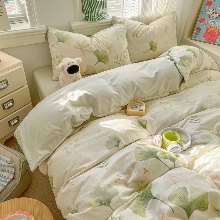 91家纺网 家纺一手货源 找家纺 漫仙阁家纺 2026新款纯棉学生宿舍A版100%新疆棉B版古法水洗三件套全棉四件套告白