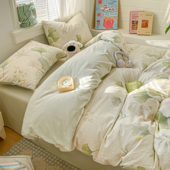 91家纺网 家纺一手货源 找家纺 漫仙阁家纺 2026新款纯棉学生宿舍A版100%新疆棉B版古法水洗三件套全棉四件套告白