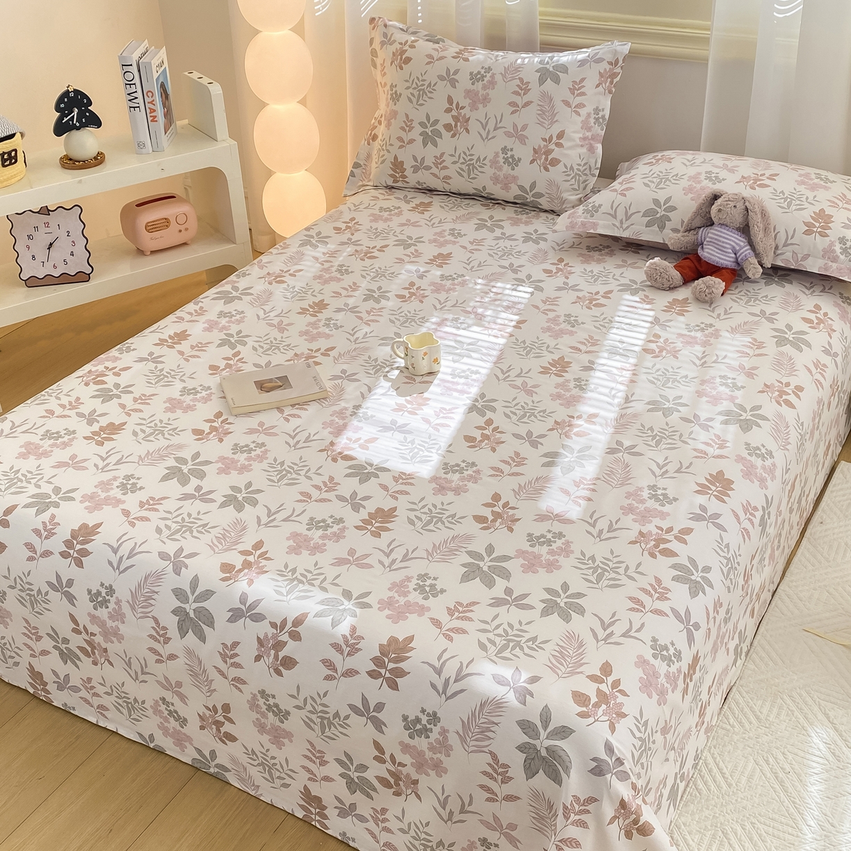 91家纺网 家纺一手货源 找家纺 花梦欣 2026新款全棉印花单品系列2花卉款-单床单 洛克庄园红