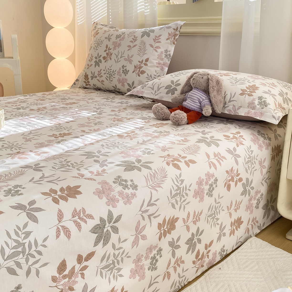 91家纺网 家纺一手货源 找家纺 花梦欣 2026新款全棉印花单品系列2花卉款-单床单 洛克庄园红