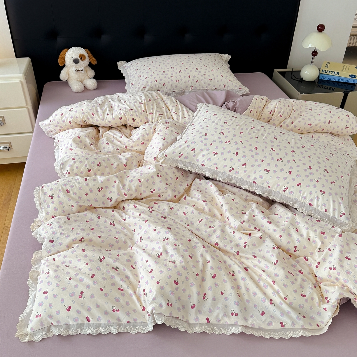 91家纺网 家纺一手货源 找家纺 （总）竹合 2026新款田园韩版花边款小碎花古法水洗仿棉A类云感棉四件套