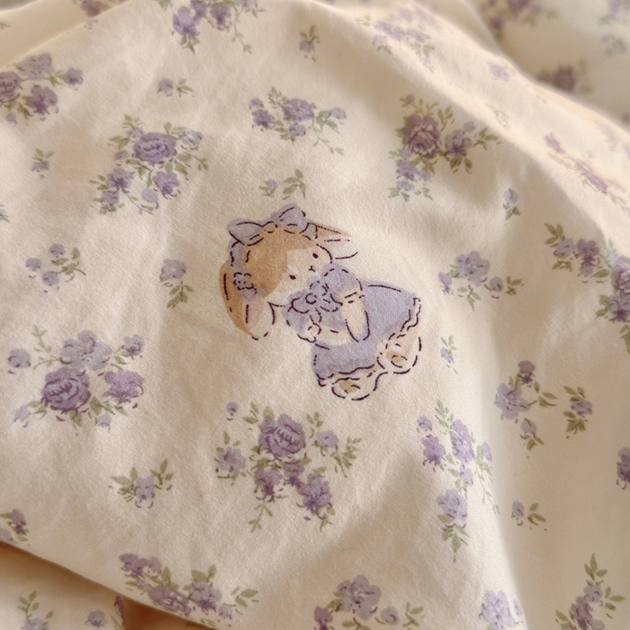 91家纺网 家纺一手货源 找家纺 海岛哥哥 2026新款仿棉云柔纱韩版双花边四件套 花边-兔兔小姐