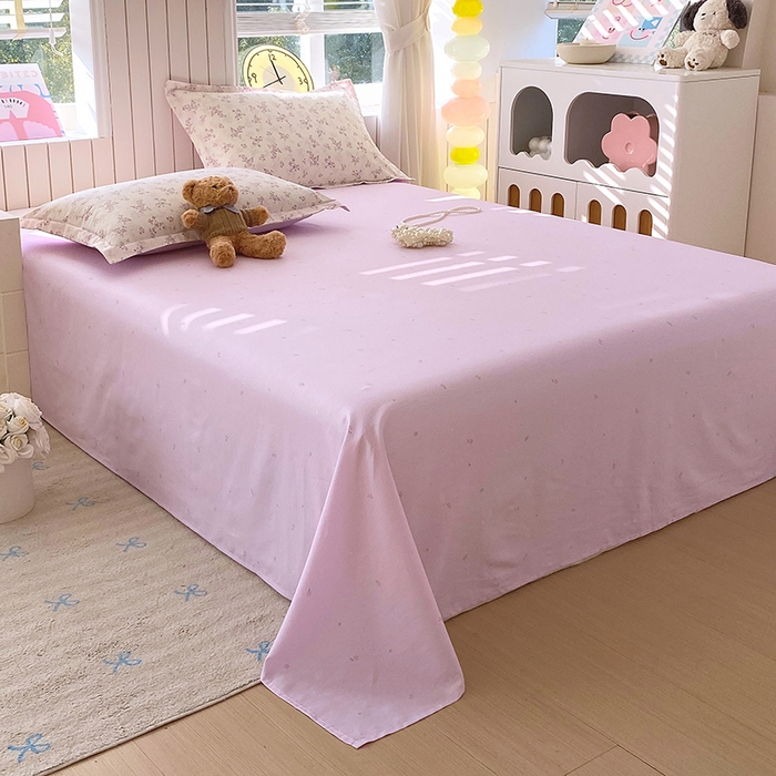 91家纺网 家纺一手货源 找家纺 金丝兔 2026新款纯棉印花四件套系列 春风里-紫