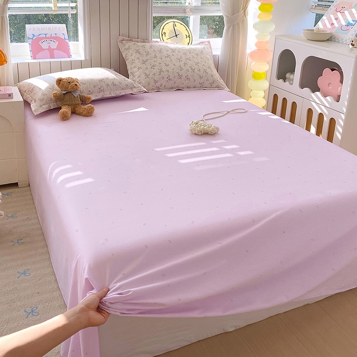 91家纺网 家纺一手货源 找家纺 金丝兔 2026新款纯棉印花四件套系列 春风里-紫