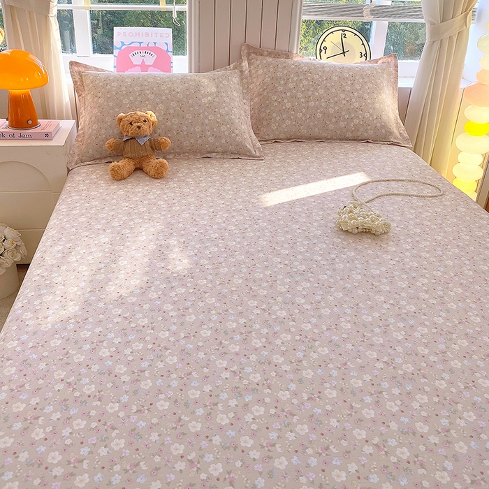 91家纺网 家纺一手货源 找家纺 金丝兔 2026新款纯棉印花四件套系列 春野苍兰