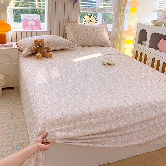 91家纺网 家纺一手货源 找家纺 金丝兔 2026新款纯棉印花四件套系列 春野苍兰