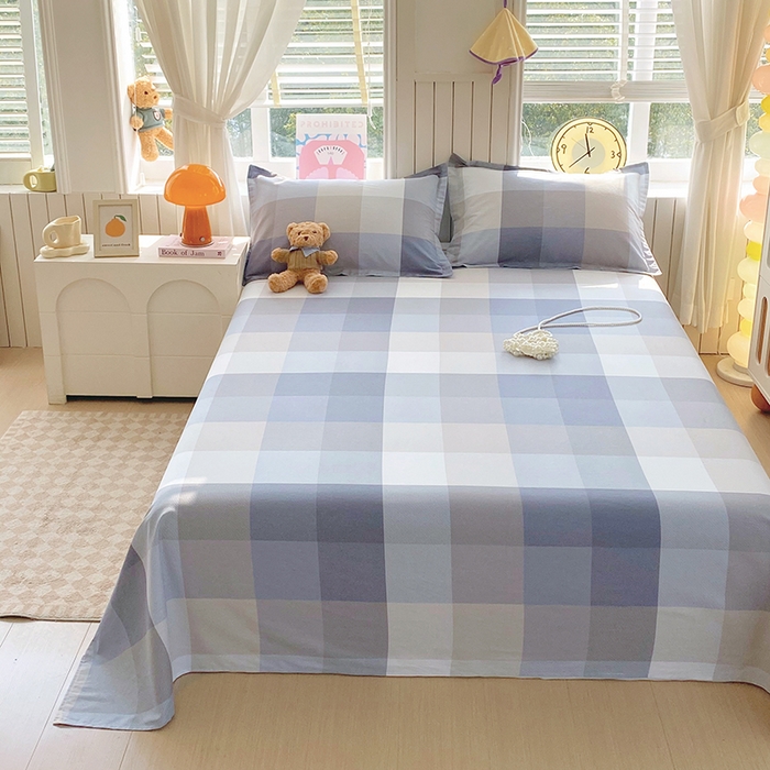 91家纺网 家纺一手货源 找家纺 金丝兔 2026新款纯棉印花四件套系列 格韵-灰