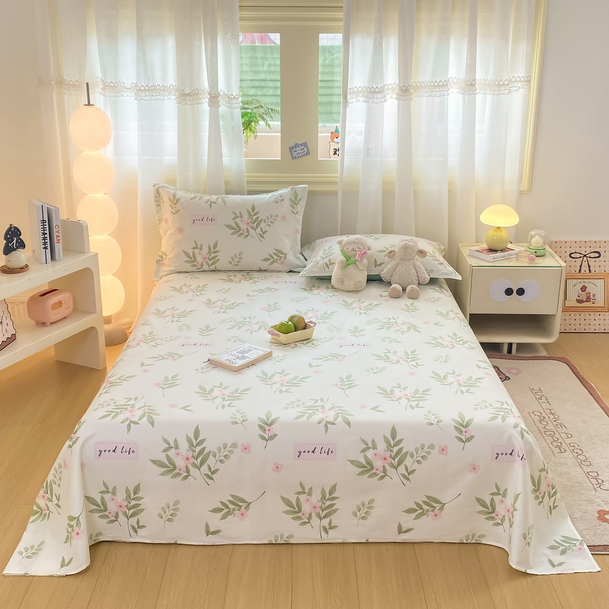 91家纺网 家纺一手货源 找家纺 花梦欣 2026新款全棉印花单品系列-单床单 扶绿花园