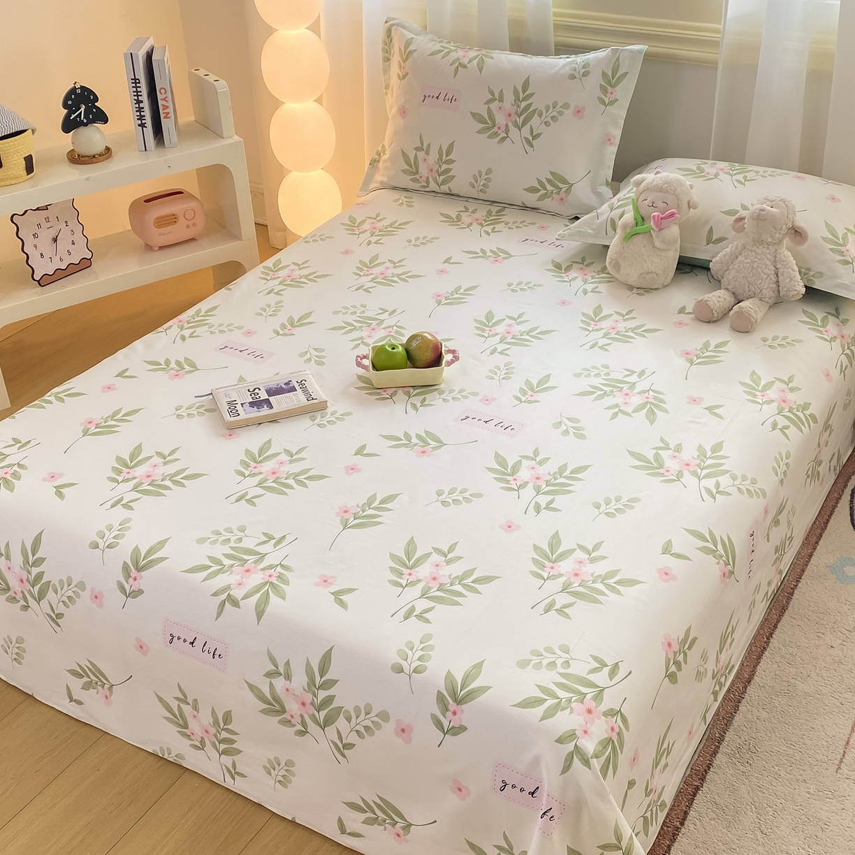 91家纺网 家纺一手货源 找家纺 花梦欣 2026新款全棉印花单品系列-单床单 扶绿花园