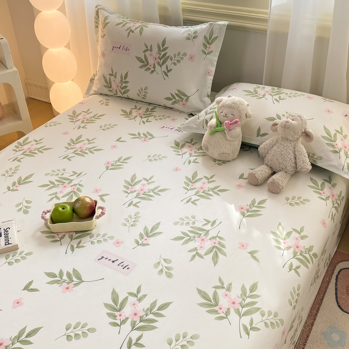 91家纺网 家纺一手货源 找家纺 花梦欣 2026新款全棉印花单品系列-单床单 扶绿花园