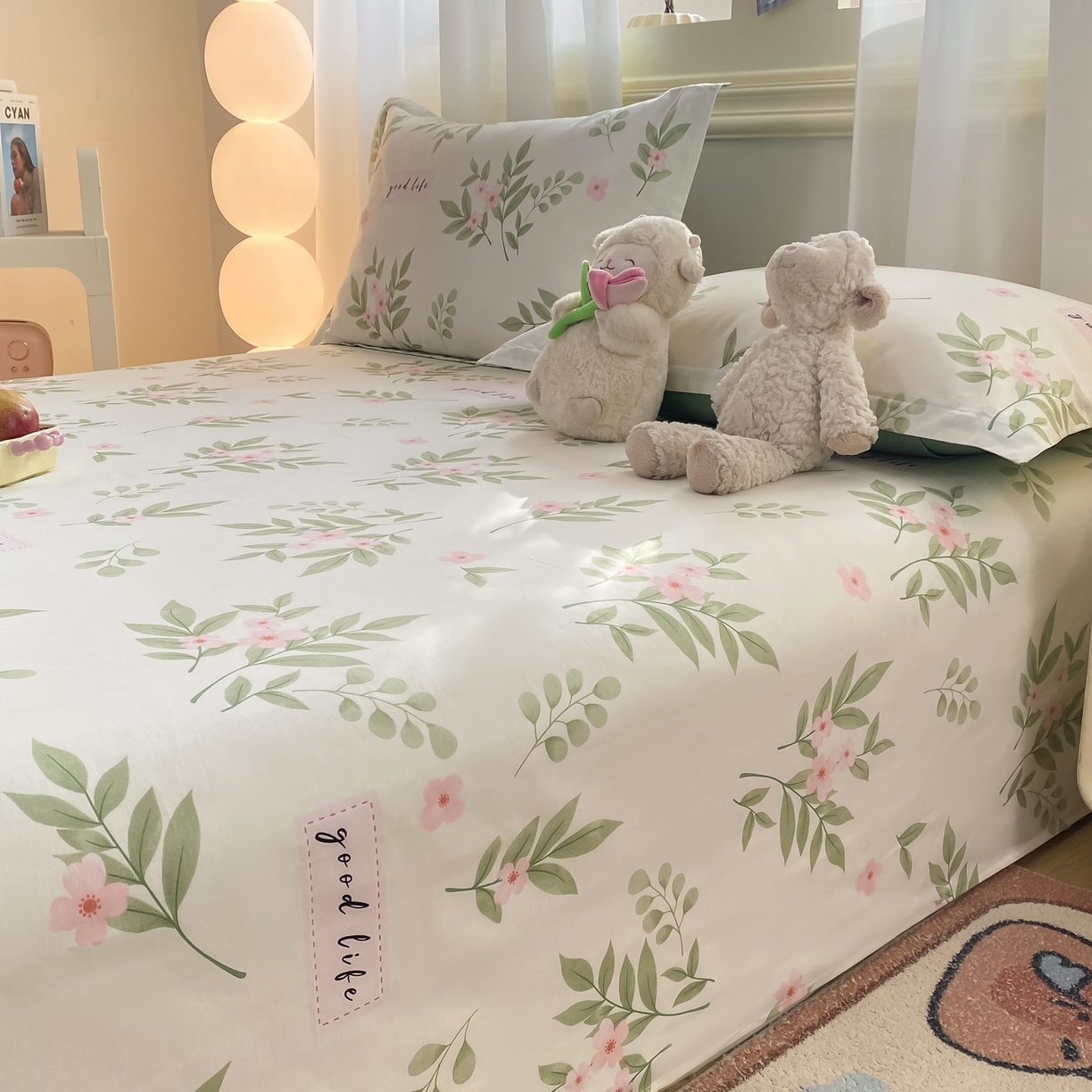 91家纺网 家纺一手货源 找家纺 花梦欣 2026新款全棉印花单品系列-单床单 扶绿花园