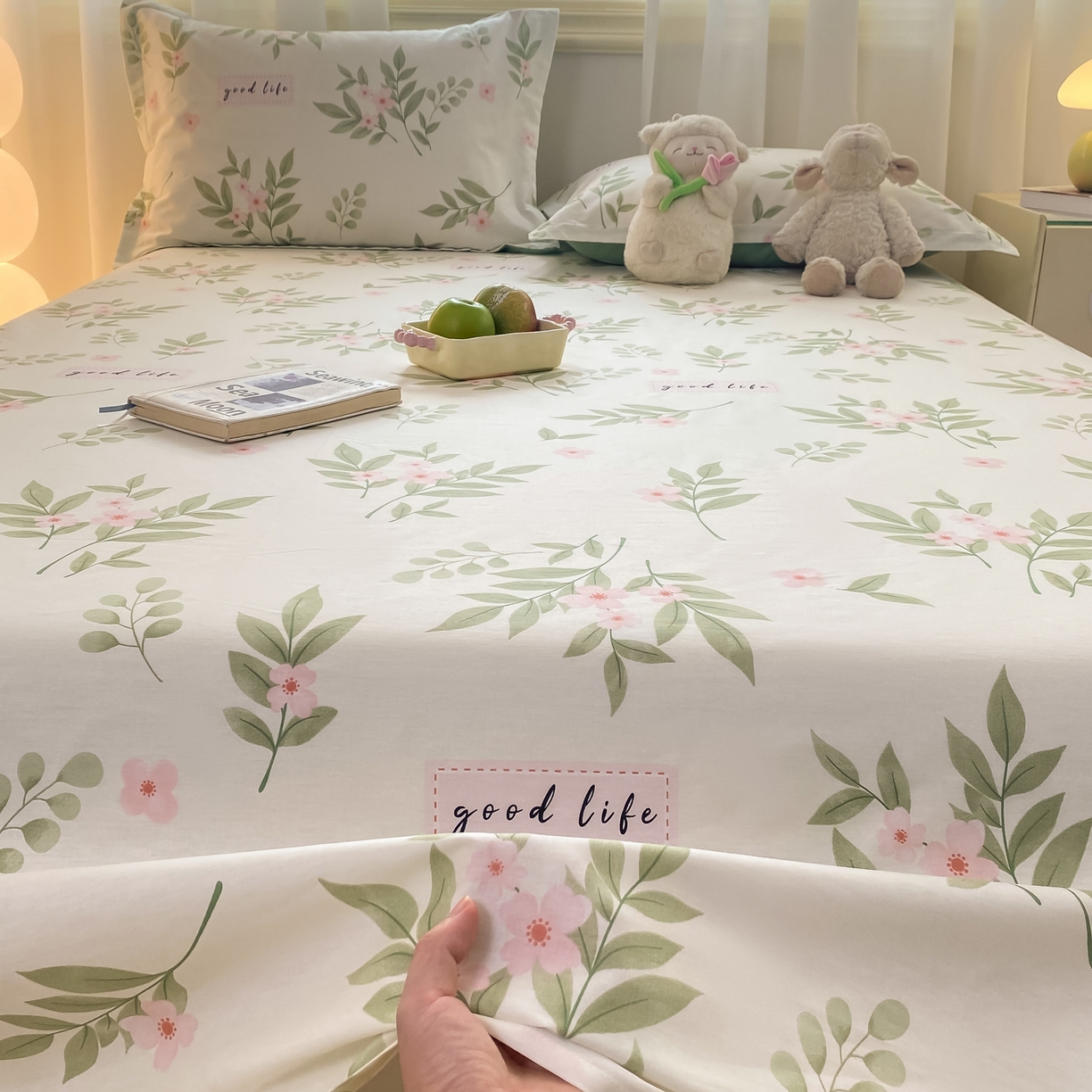 91家纺网 家纺一手货源 找家纺 花梦欣 2026新款全棉印花单品系列-单床单 扶绿花园