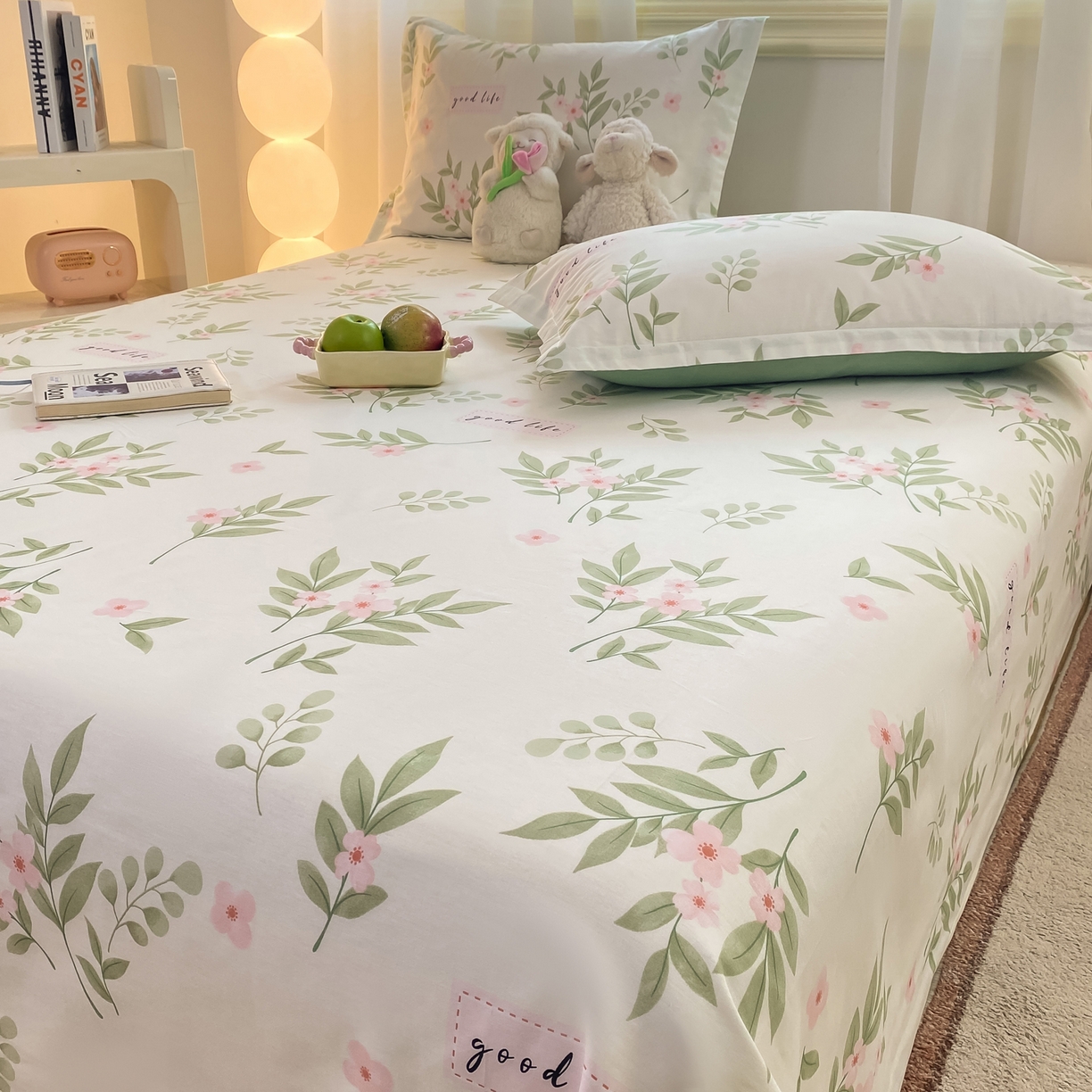 91家纺网 家纺一手货源 找家纺 花梦欣 2026新款全棉印花单品系列-单床单 扶绿花园