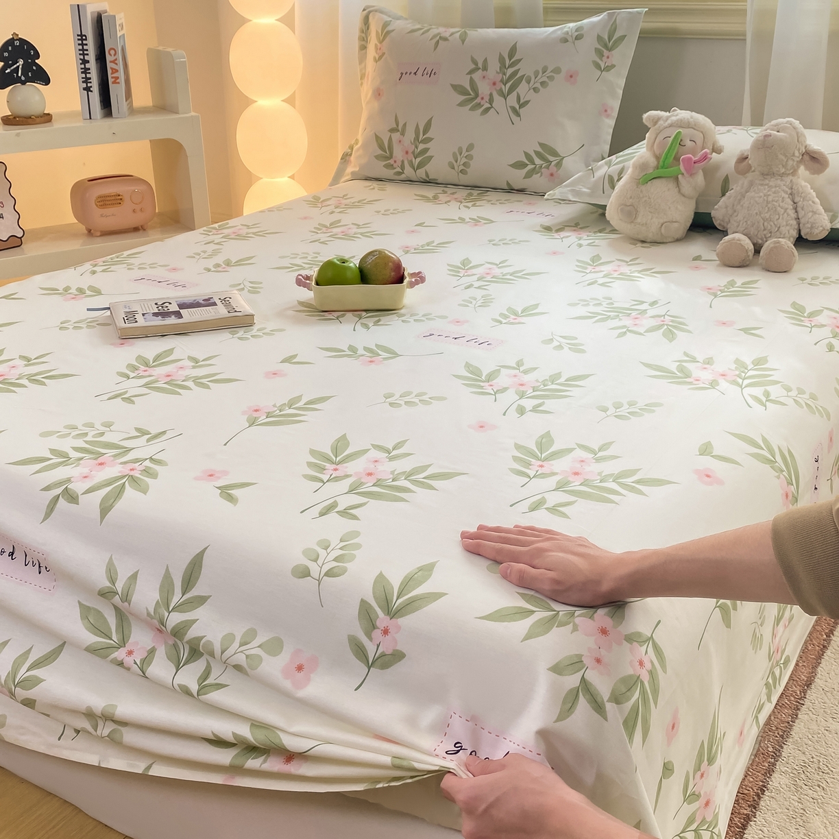 91家纺网 家纺一手货源 找家纺 花梦欣 2026新款全棉印花单品系列-单床单 扶绿花园