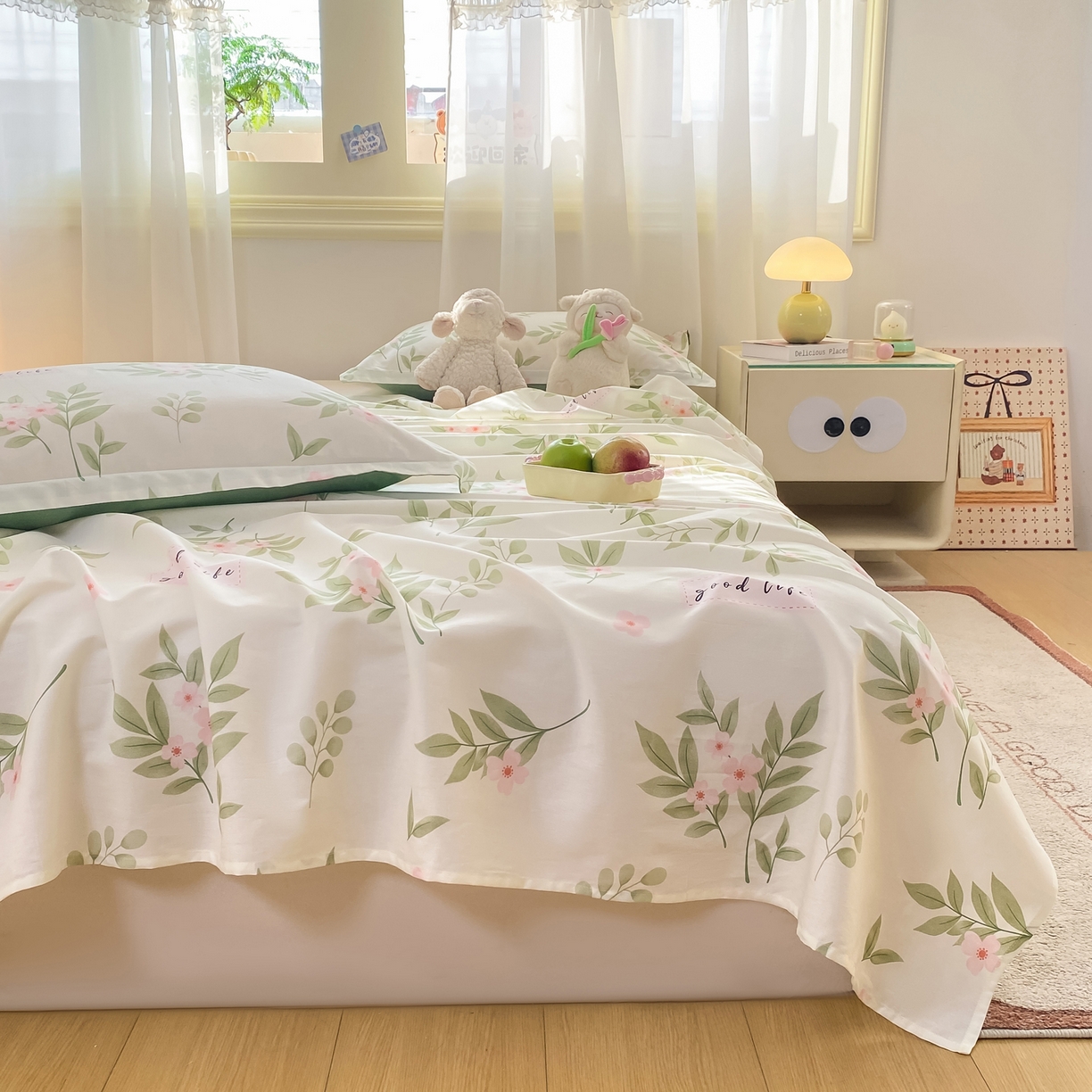 91家纺网 家纺一手货源 找家纺 花梦欣 2026新款全棉印花单品系列-单床单 扶绿花园