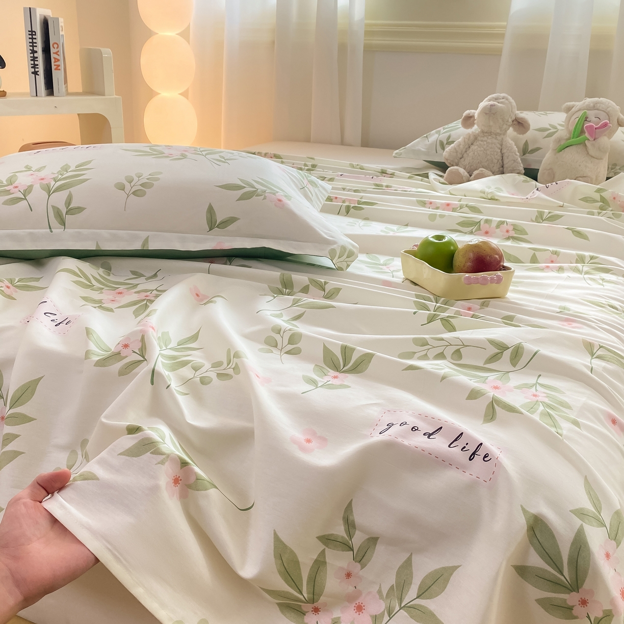 91家纺网 家纺一手货源 找家纺 花梦欣 2026新款全棉印花单品系列-单床单 扶绿花园